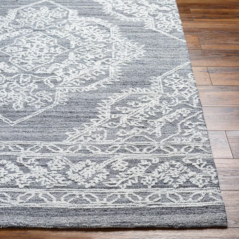 Surya Piazza PZZ-2301 2&#39; x 3&#39; White, Gray Area Rug, , large