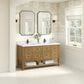 James Martin Vanities Breckenridge 60" Double Bathroom Vanity in Light Natural Oak with Single Hole 3 cm White Zeus Quartz Top and Rectangular Sinks, , large