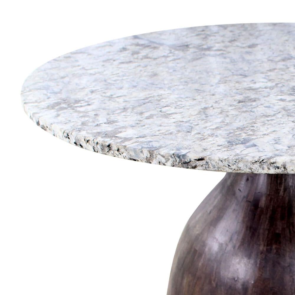 Home Trends &amp; Design Soloman Pedestal Dining Table with Marble Top and Black Finish, , large