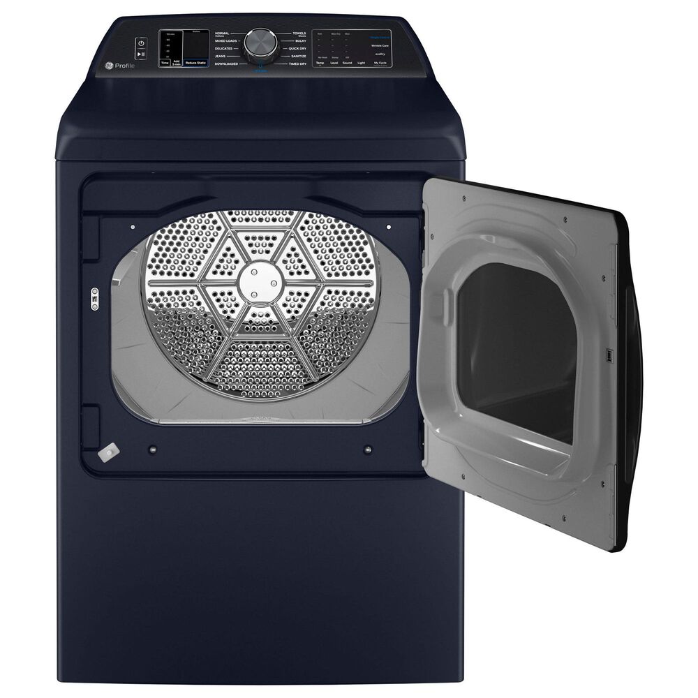 GE Profile 5.4 Cu. Ft. Top Load Impeller Washer and 7.3 Cu. Ft. Electric Dryer Laundry Pair in Sapphire Blue, , large