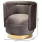 Baxton Studio Saffi Swivel Accent Chair in Grey, , large