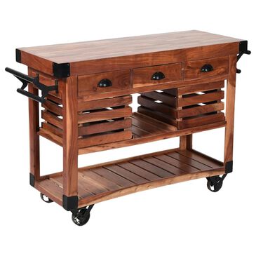Shell Island Furniture 3-Drawer Kitchen Trolley in Hatch Light Natural, , large
