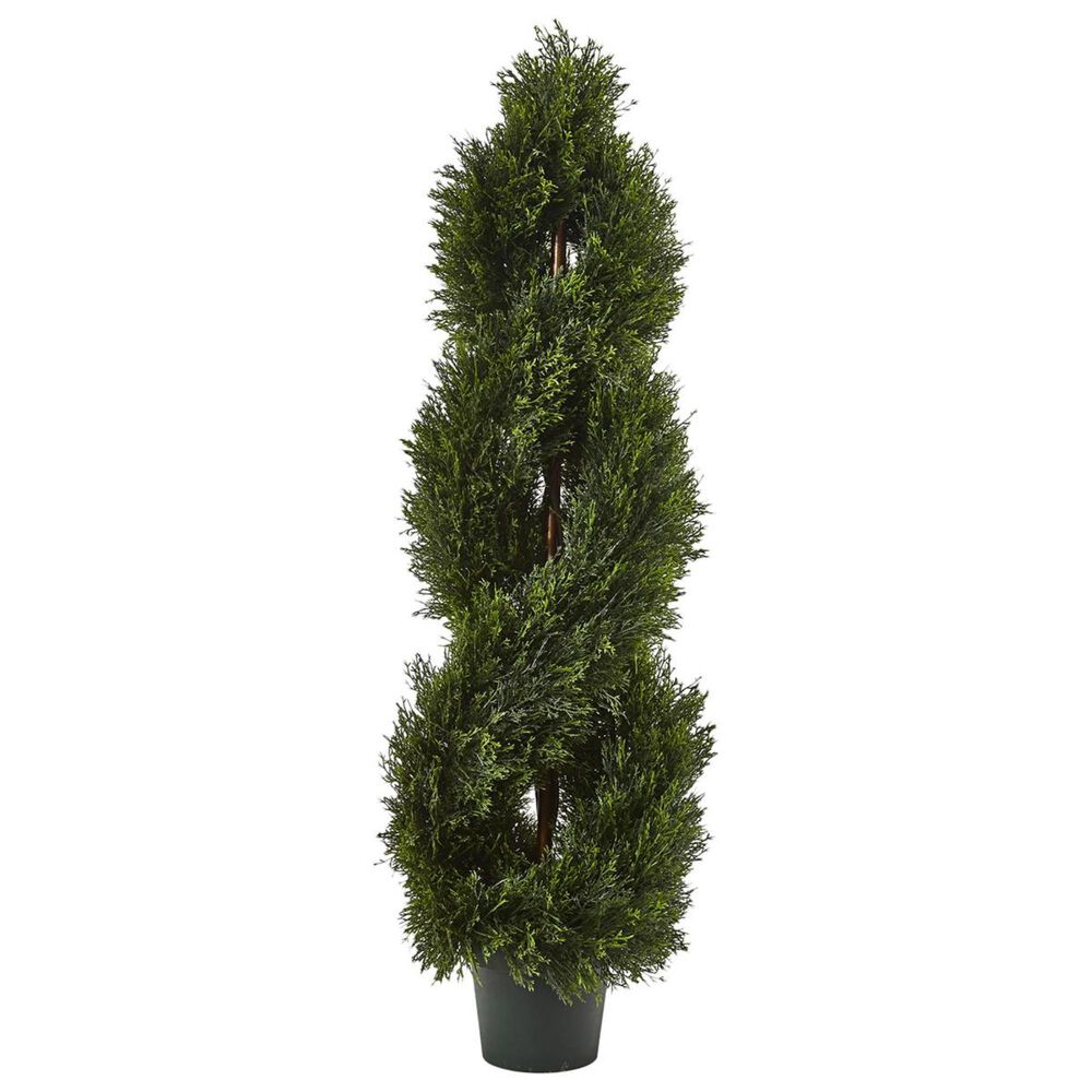 Nearly Natural Inc Double Pond Cypress 4"H Spiral Topiary, , large