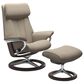 Stressless Paul Medium Leather Chair and Ottoman Set in Oxford Blue, , large