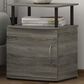 HOMLUX End Table with Open Shelf in Gray and Black, , large