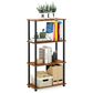 HOMLUX Turn-N-Tube 4-Tier Multipurpose Shelf Display Rack in Light Cherry and Black, , large