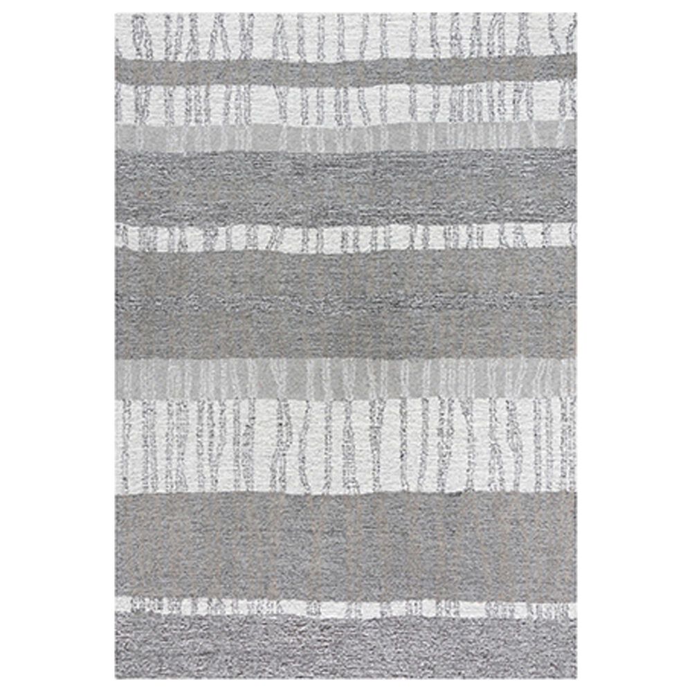 RIZZY Taylor Striped 7"9" x 9"9" Gray and Natural Area Rug, , large