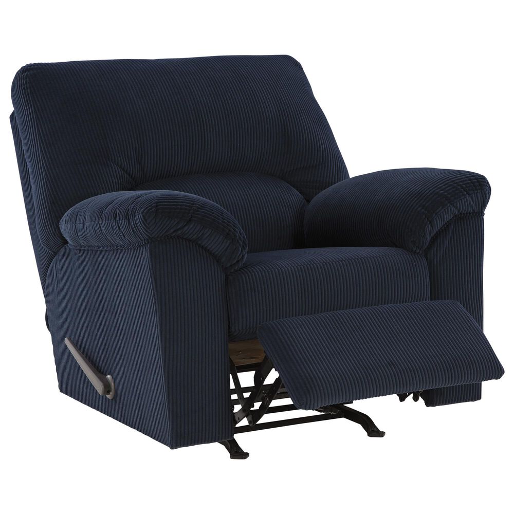 Ashley SimpleJoy Manual Rocker Recliner in Navy, , large