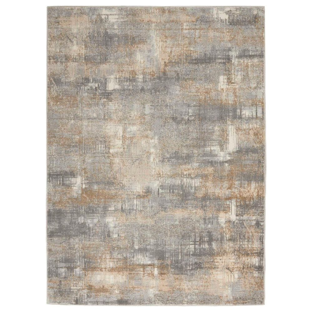 Nourison Rush CK951 6&#39; Round Grey and Beige Area Rug, , large