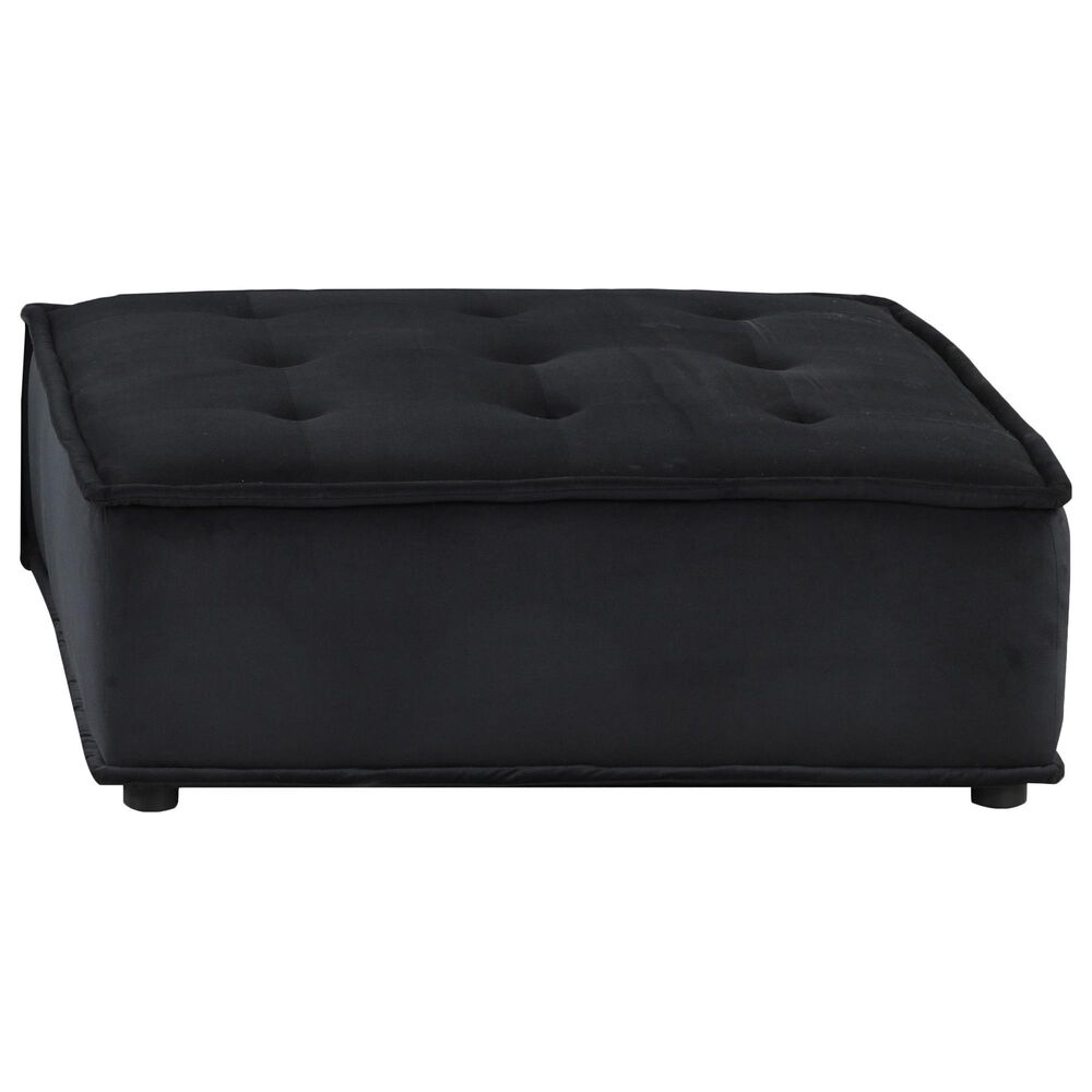 HOMLUX Anna C 5-Piece Stationary Sectional Sofa in Black Velvet, , large