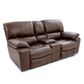 Oxford Furniture Cheers Leather Power Console Loveseat with Power Headrest in Saddle , , large