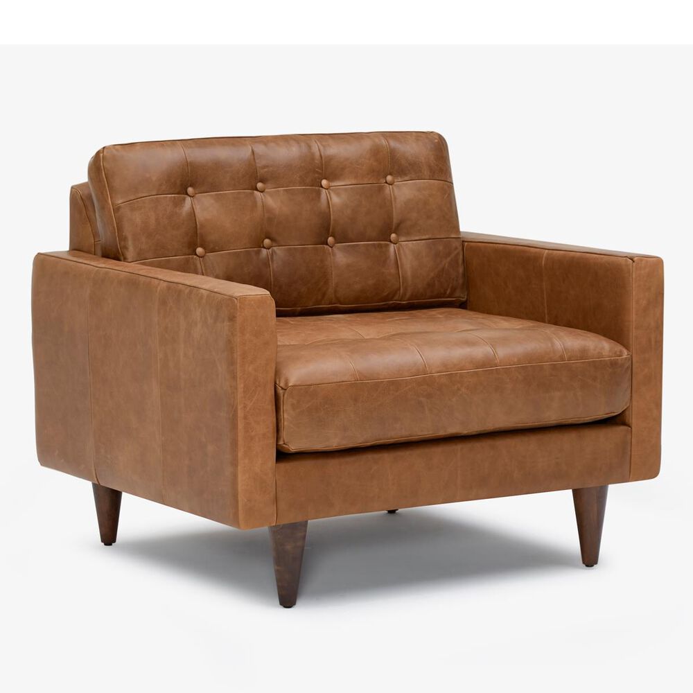 Joybird Eliot Leather Chair in Santiago Ale, , large