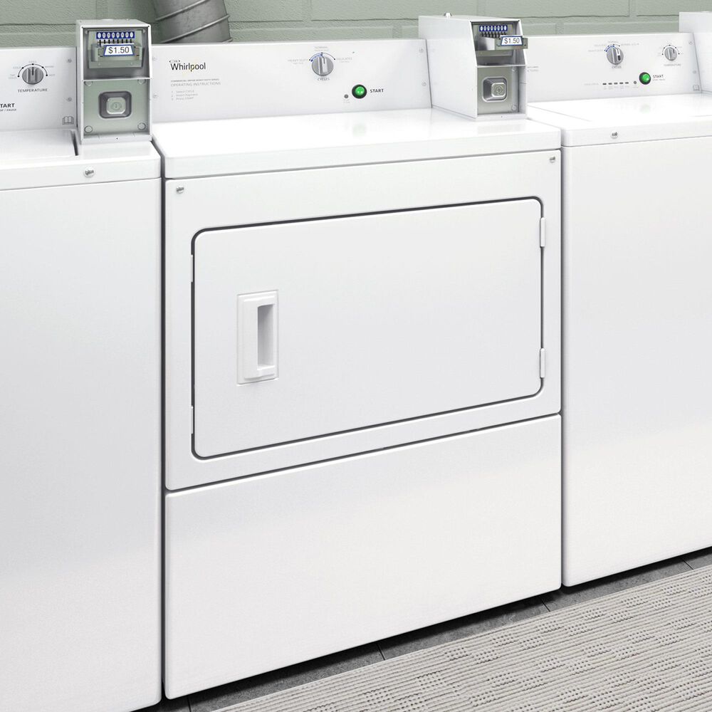 Whirlpool Commercial Electric Super-Capacity Dryer With Coin-Slide in White, , large