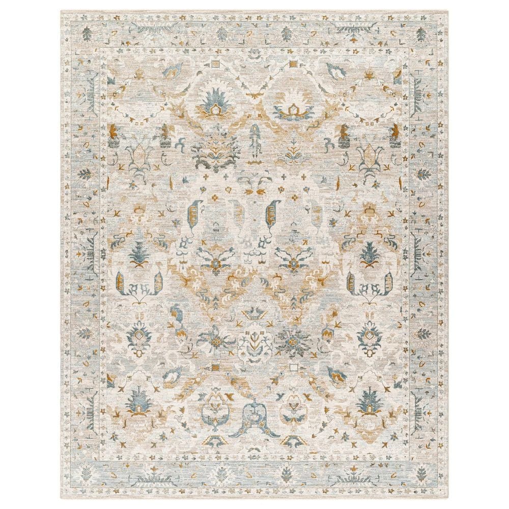 Surya Dresden Off-White, Taupe, Dusty Sage, Deep Teal, Light Gray, Olive and Mustard 2&#39; x 2&#39;11&quot; Area Rug, , large