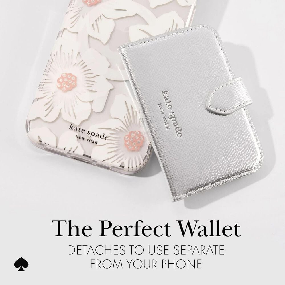 Kate Spade Morgan Magnetic MagSafe Wallet in Metallic Silver, , large