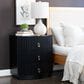 Linon Home Decor Chantel 3-Drawer Nightstand in Black, , large