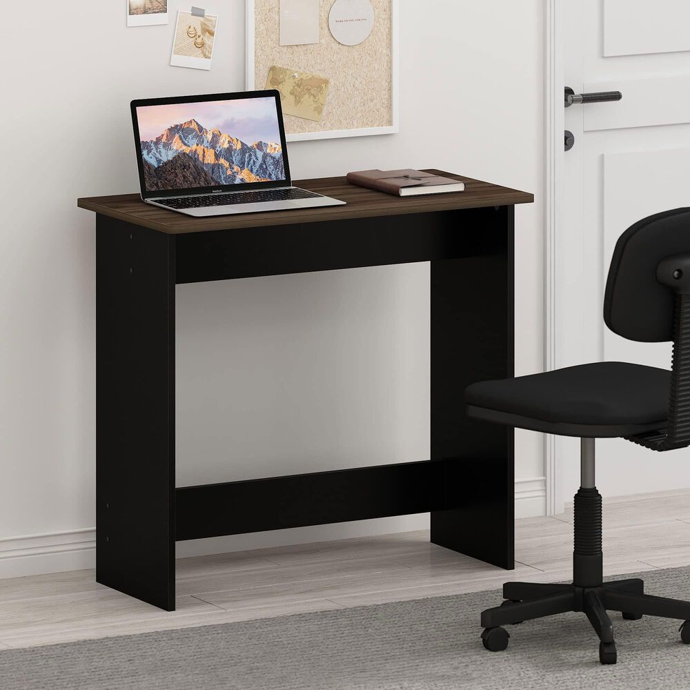 HOMLUX Modern Computer Desk in Columbia Walnut and Black, , large