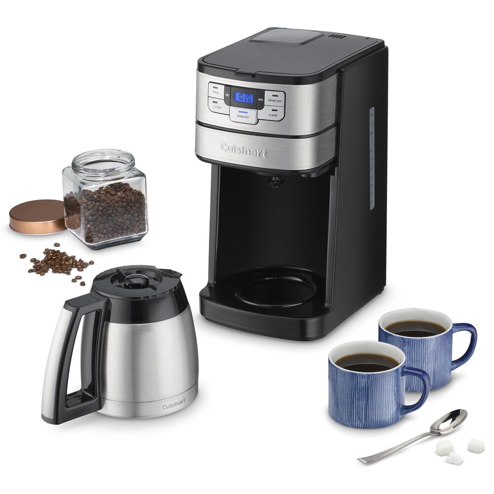Cuisinart Automatic Grind and Brew 10 Cup Coffee Maker in Black Stainless, , large