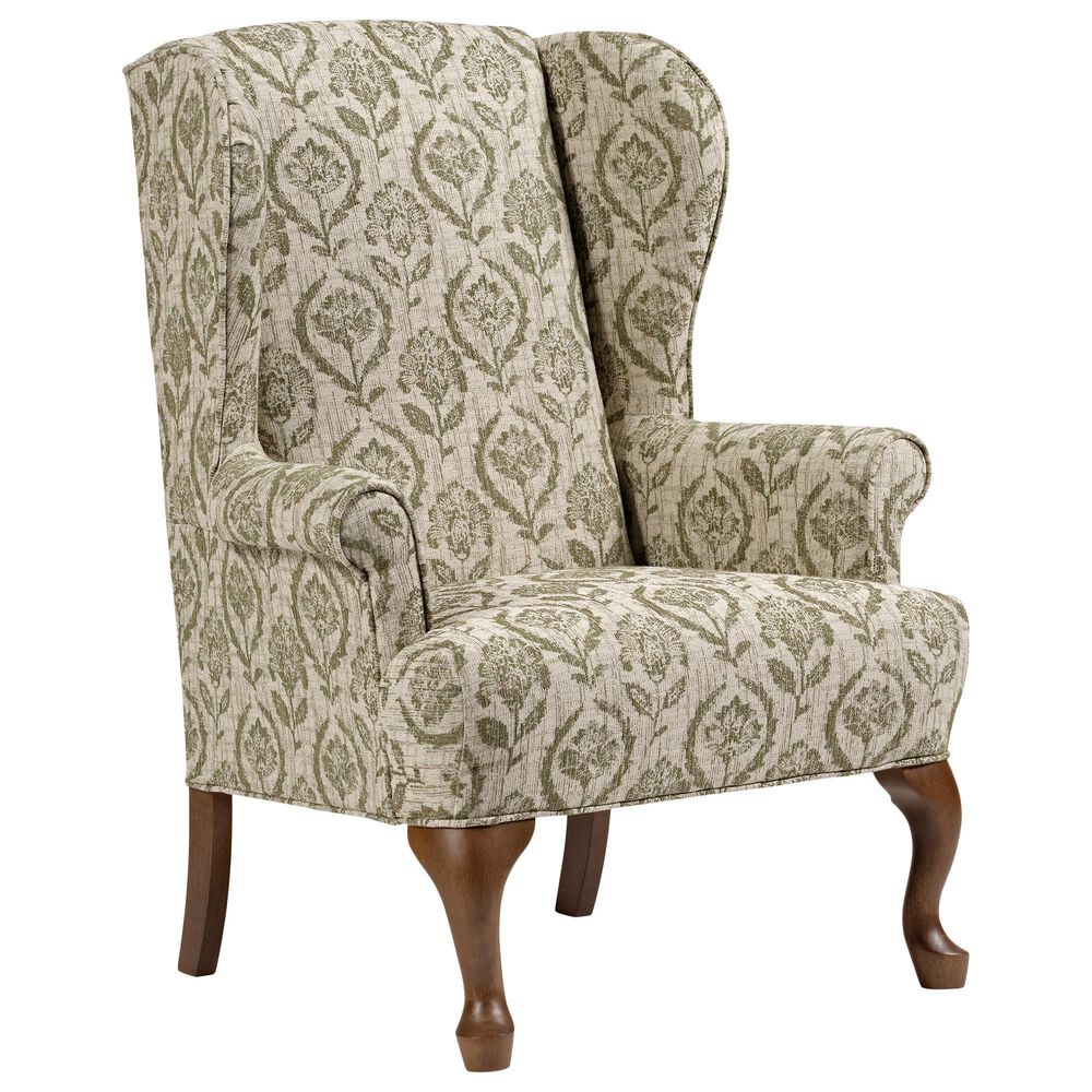 Best Home Furnishings Isadore Queen Anne Wing Back Chair in Lawn, , large