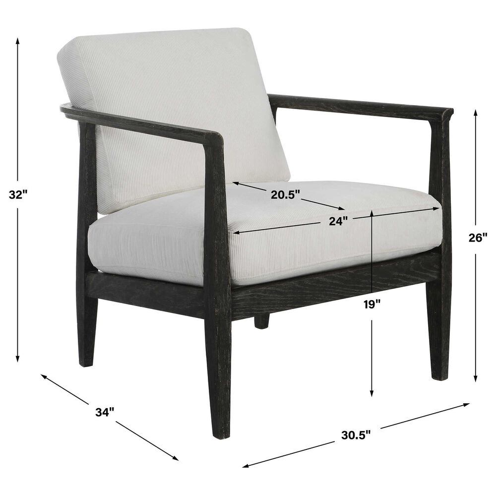 Uttermost Brunei Accent Chair in White, , large