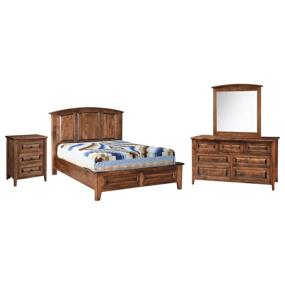 Archbold Furniture Carson 4-Piece Queen Storage Bedroom Set in Maple Bark, , large