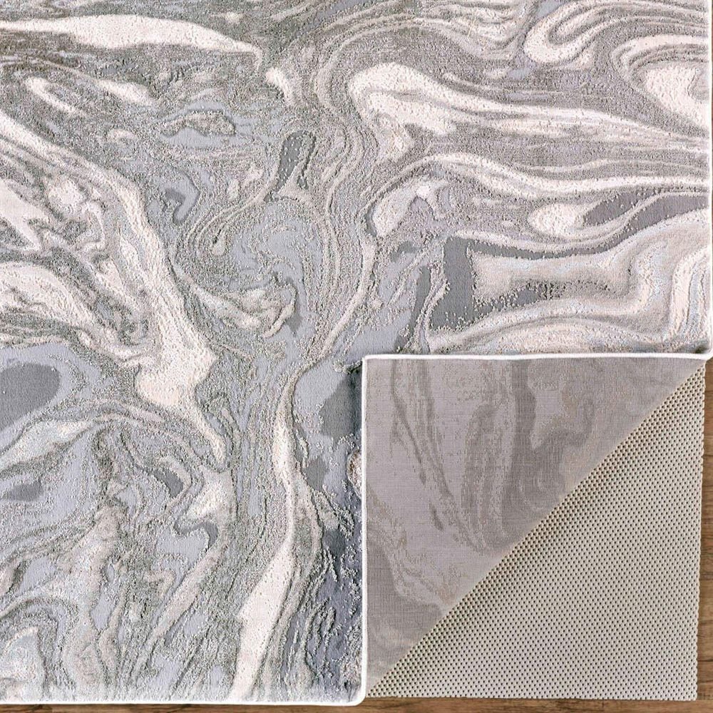 Feizy Prasad Abstract 2&#39;10&quot; x 7&#39;10&quot; Light Gray Runner, , large