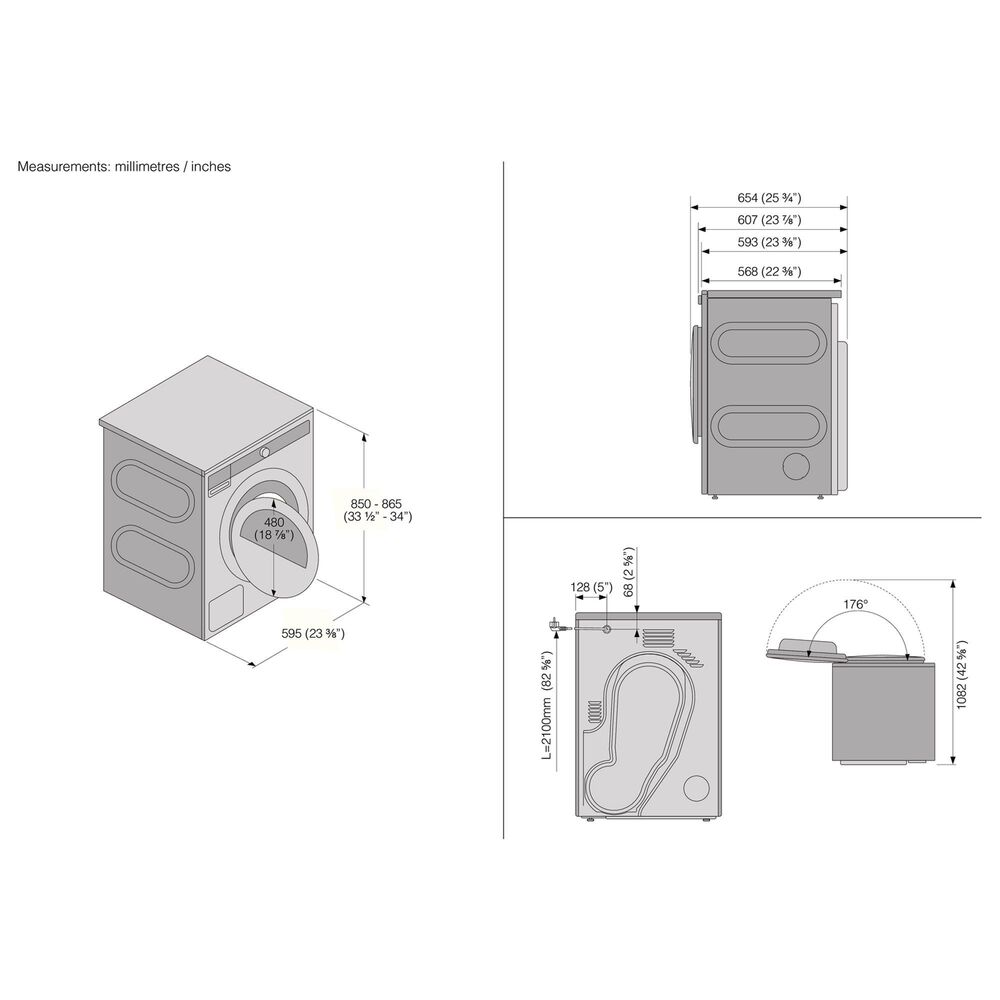 ASKO Classic 4.1 Cu. Ft. Front Load Condenser Tumble Electric Dryer in White, , large