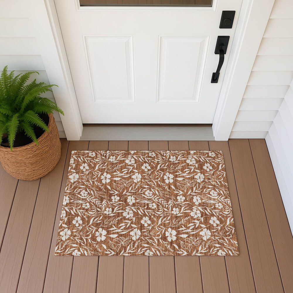 Dalyn Rug Company Soft Essentials Floral Paprika 2'6" x 3'10" Indoor/Outdoor Area Rug, , large