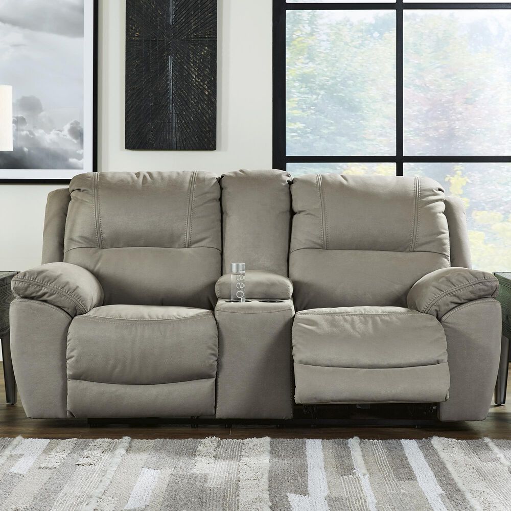 Ashley Next-Gen Gaucho Manual Reclining Loveseat with Console in Putty, , large