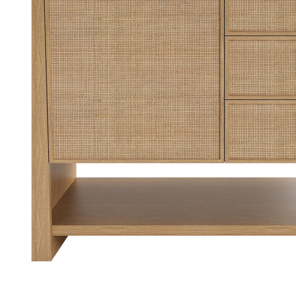 James Martin Vanities Solene 72&quot; Double Bathroom Vanity in Seaside Oak with 3 cm Eternal Jasmine Pearl Quartz Top and Rectangular Sinks, , large