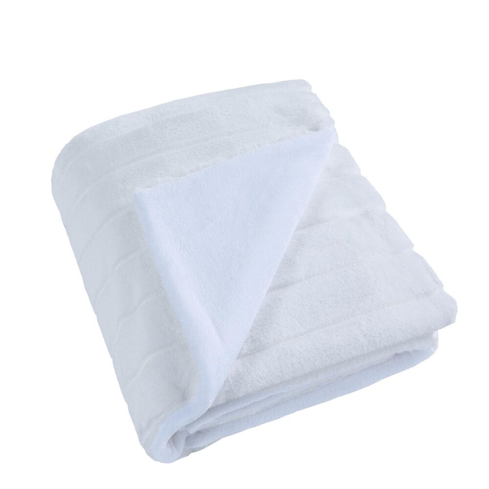 Jiangsu Royal Home 50&quot;x 60&quot; Plush Throw Pillow Set in White, , large