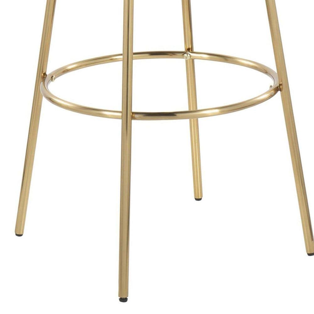 LumiSource Ava Swivel Bar Stool with Espresso Velvet Upholstery in Gold (Set of 2), , large