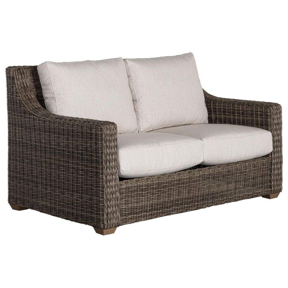 Venture Oasis Wicker Loveseat with Birch Cushion in Ash Gray, , large
