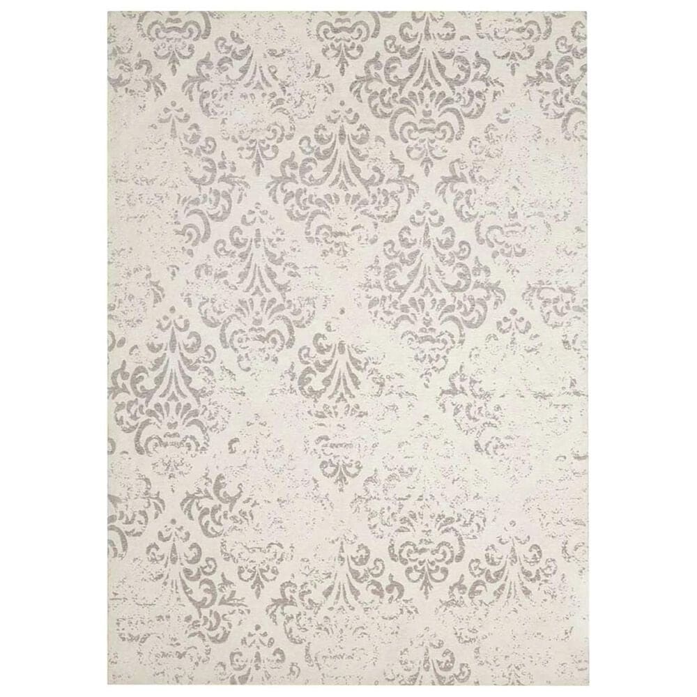 Nourison Damask DAS03 5" x 7" Ivory Area Rug, , large