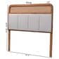 Baxton Studio Esti King Panel Headboard with Light Grey Fabric in Ash Walnut, , large