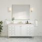 James Martin Vanities Chicago 60" Single Bathroom Vanity in Glossy White with 3 cm Eternal Marfil Quartz Top and Rectangular Sink, , large