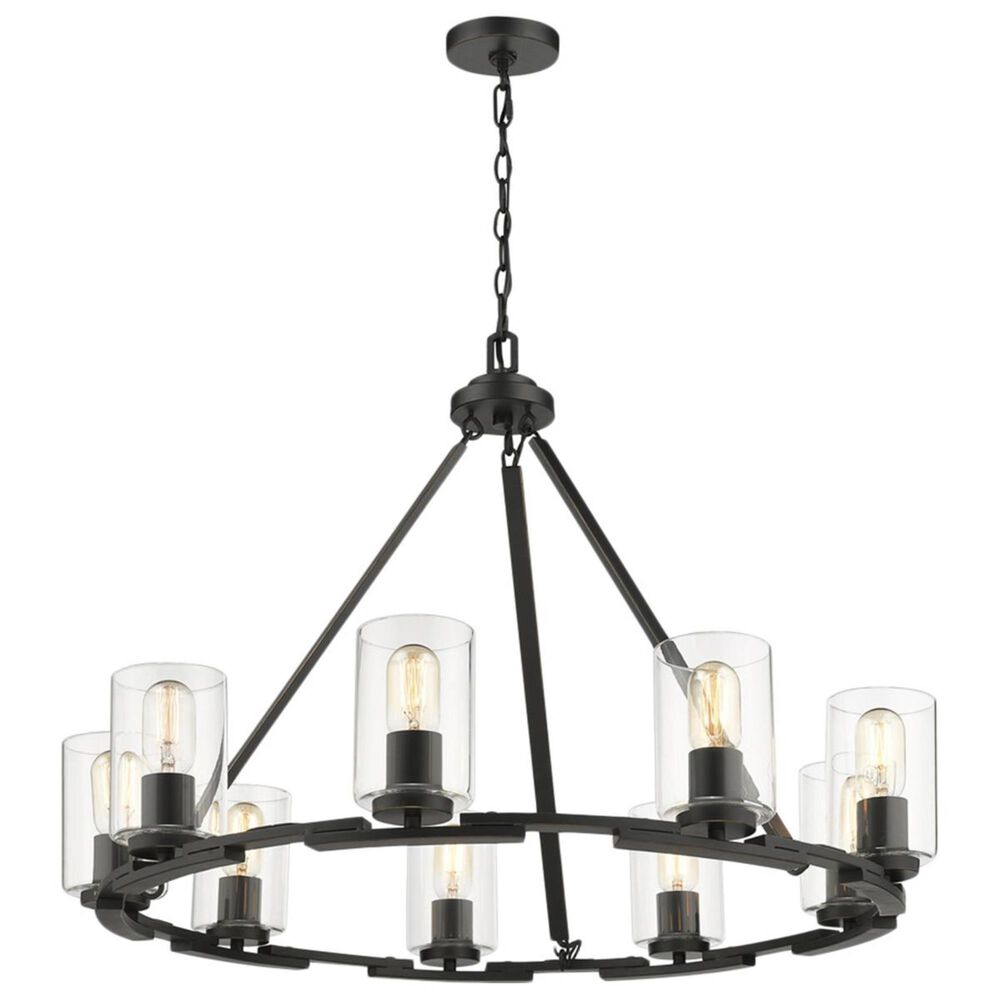 Golden Lighting Monroe 9-Light Chandelier in Black with Clear Glass, , large