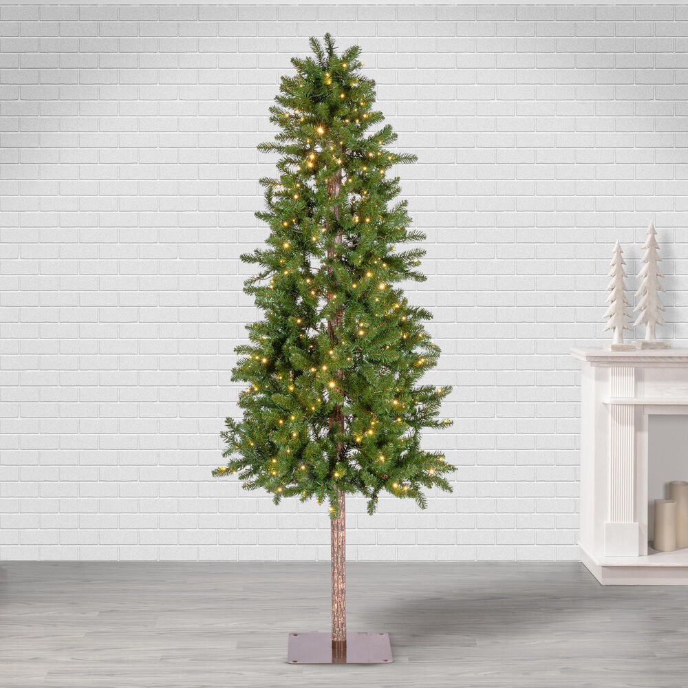 The Gerson Company 7&#39; Alpine Pre-Lit Artificial Christmas Tree in Green, , large