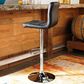 Ashley Adjustable Height Swivel Bar Stool with Black Cushion in Chrome, , large