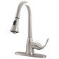 MS International AcquaLuxe Curved Pull-Down Sprayer Kitchen Sink Faucet in Nickel Brushed, , large