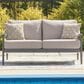 Ashley Ocean Beach Stationary Loveseat with Cushions in Gray, , large