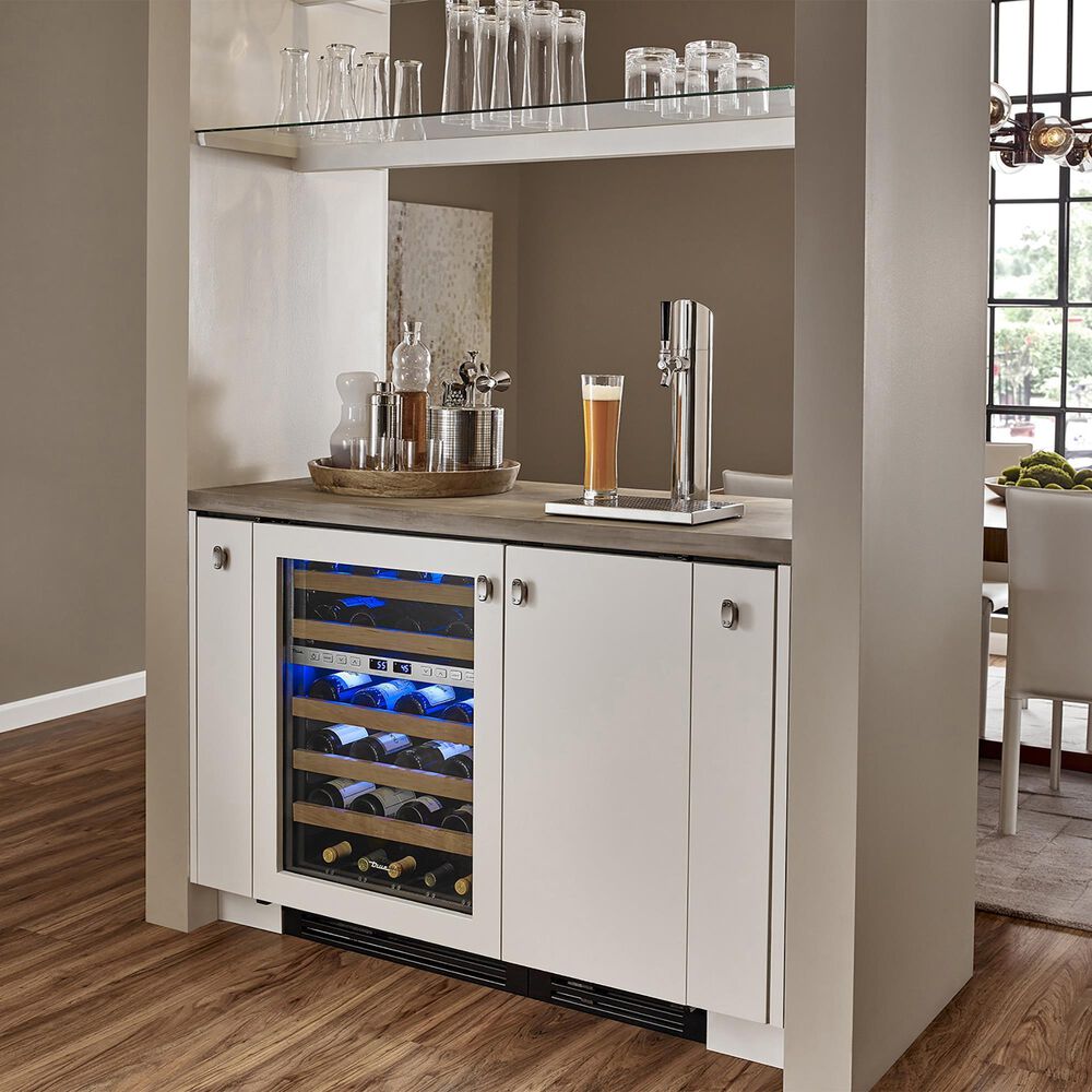 True Residential 5.28 Cu. Ft. Dual Zone Undercounter Wine Cabinet with Left Hinge and Glass Door in Panel Ready, , large
