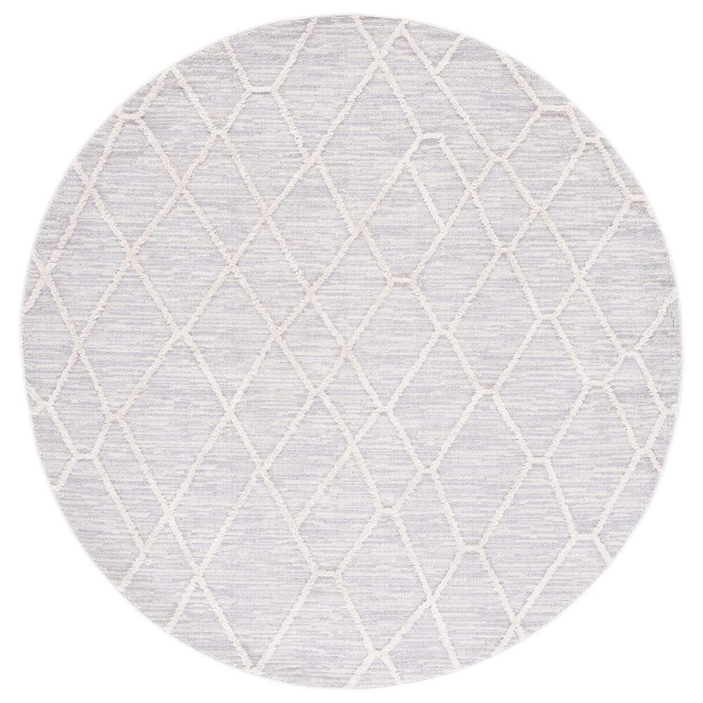 Safavieh Marrakesh MRK514 6"7" Round Ivory and Grey Area Rug, , large