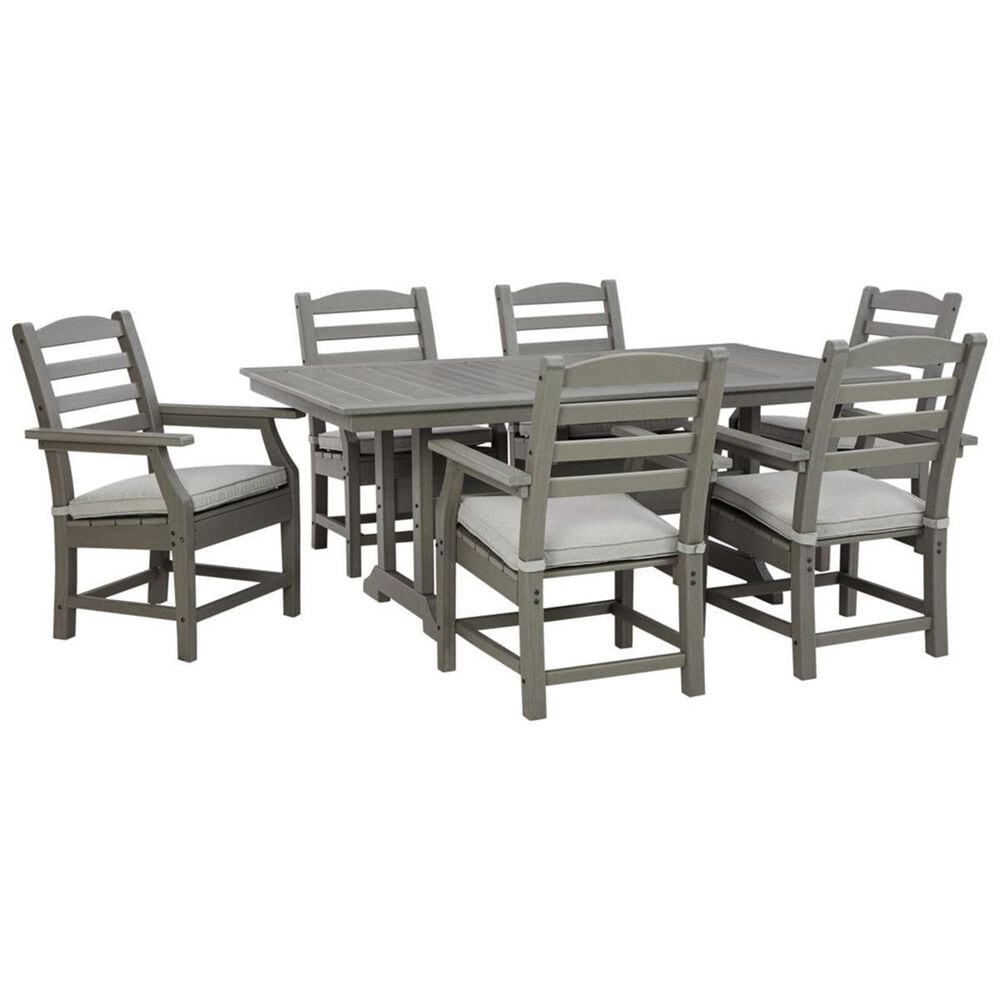 Ashley Visola 7-Piece Patio Dining Set in Gray, , large