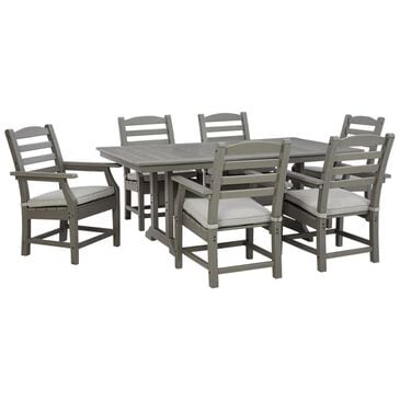 Ashley Visola 7-Piece Patio Dining Set in Gray, , large