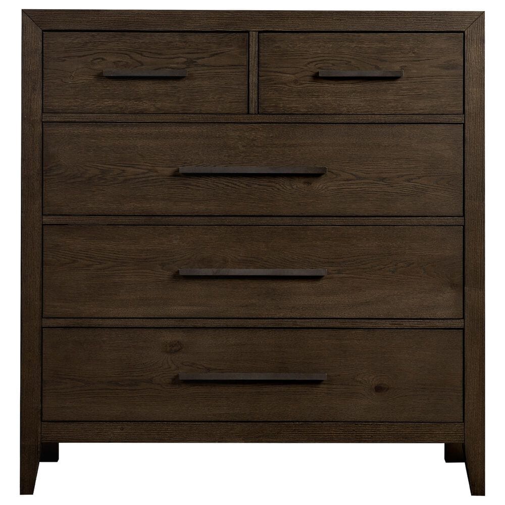 Hawthorne Furniture Norwich 5 Drawer Chest in Dark Rustic Oak, , large
