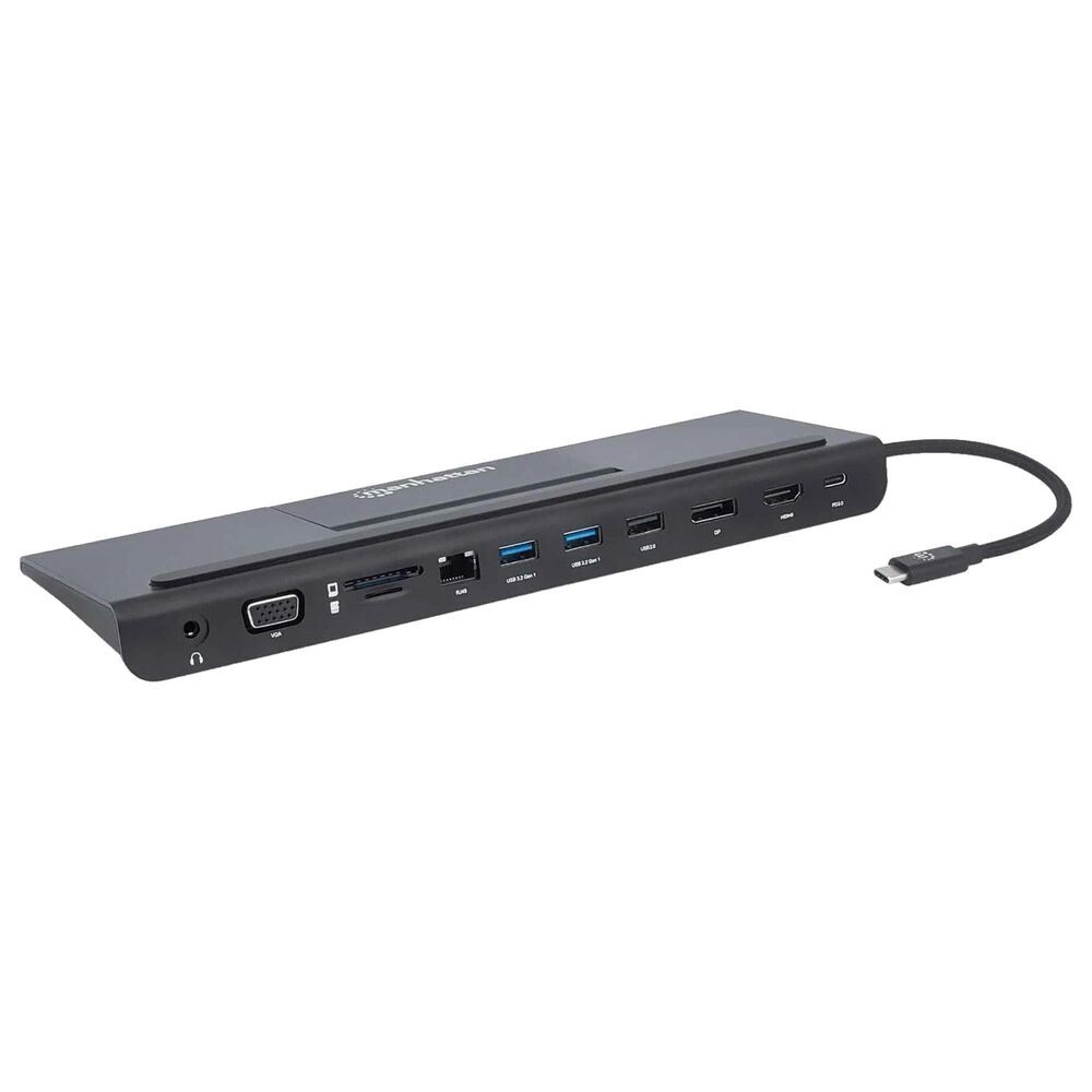 Manhattan USB-C 11-In-1 Triple Monitor Docking Station with MST, , large