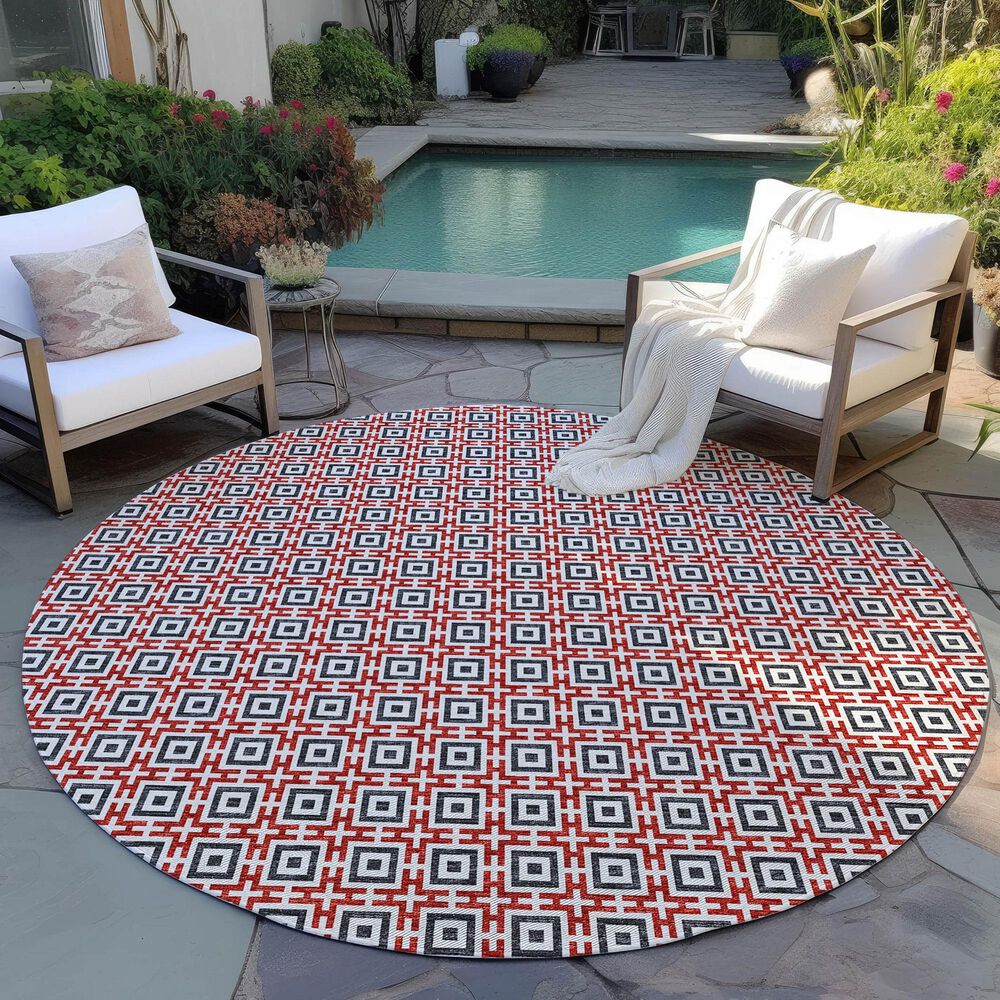 Dalyn Rug Company Marlo 10&#39; Round Red Indoor/Outdoor Area Rug, , large