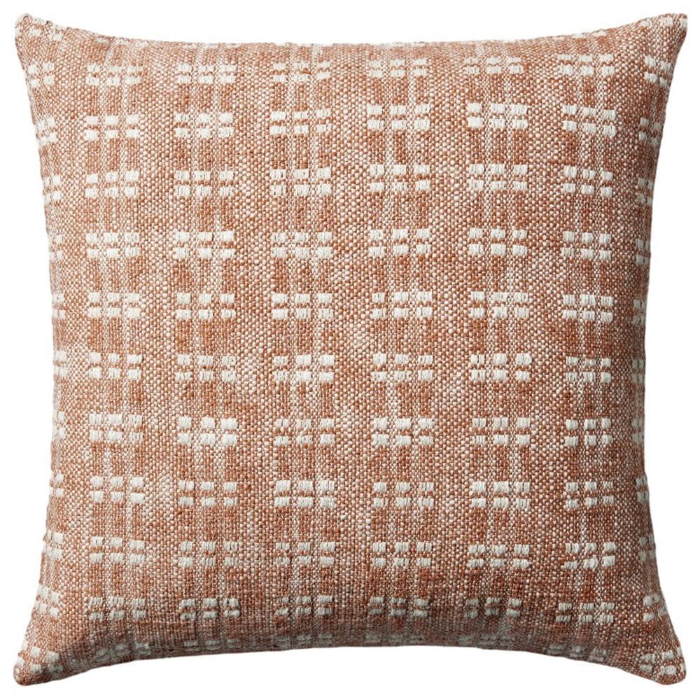 Loloi Bryn 22" Square Throw Pillow in Rust, , large