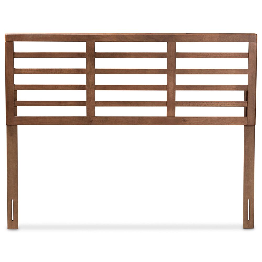 Baxton Studio Salome King Slat Headboard in Walnut Brown, , large